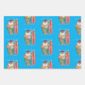 Feuille De Papier Cadeau Le Père Noël d'Hawaï Mele Kalikimaka (Devant)