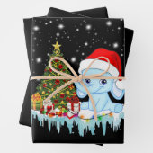 Feuille De Papier Cadeau Le Père Noël éléphant Joyeux Noël (En situation)