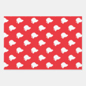 Feuille De Papier Cadeau Le Père Noël en rouge (Devant 3)