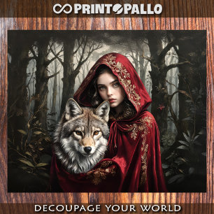 Feuille De Papier Cadeau Le Petit Chaperon Rouge - 3 Decoupage