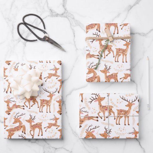 Feuille De Papier Cadeau Le plaisir des cerfs de Whimsical : inspirés par l (Recto)
