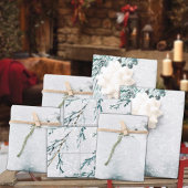 Feuille De Papier Cadeau Le Renard Blanc De L'Arctique Dans Une Tempête De