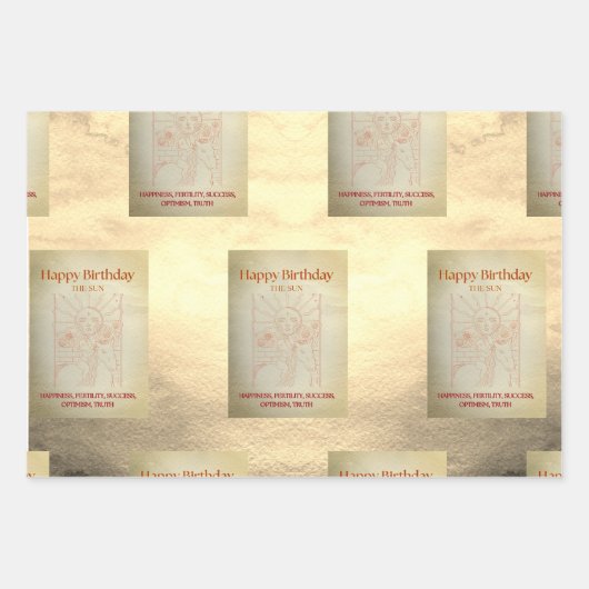 Feuille De Papier Cadeau "Le Soleil" M'Tarot Anniversaire (Devant)