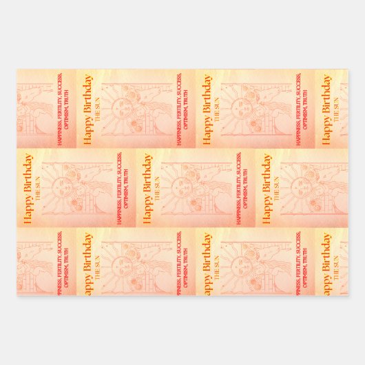 Feuille De Papier Cadeau "Le Soleil" M'Tarot Anniversaire (Devant 3)