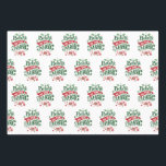 Feuille De Papier Cadeau Le Typographe du Magic Christmas<br><div class="desc">Envelopper les feuilles de papier avec une jolie illustration. Texte dit Croire à la magie en lettres fantaisistes. Décoré de boules de noël.</div>