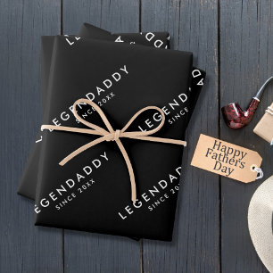 Feuille De Papier Cadeau Legendaddy pour légendaire papas simple minimalist