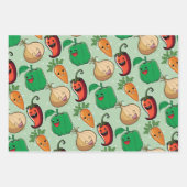 Feuille De Papier Cadeau Légumes souriants (Devant 3)