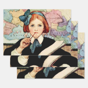 Feuille De Papier Cadeau L'Élève par Jessie Willcox Smith
