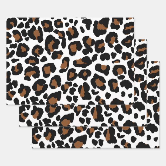 Feuille De Papier Cadeau Leopard Big Cat Fur Motif Imprimer (Lot)