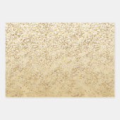 Feuille De Papier Cadeau Léopard blanc brillant d'or rayures (Devant 2)