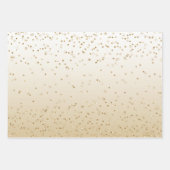 Feuille De Papier Cadeau Léopard blanc brillant d'or rayures (Devant)