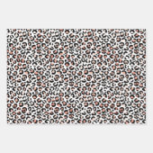 Feuille De Papier Cadeau Léopard blanc rose (Devant)