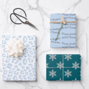 Feuille De Papier Cadeau Léopard de glacier sauvage d'hiver