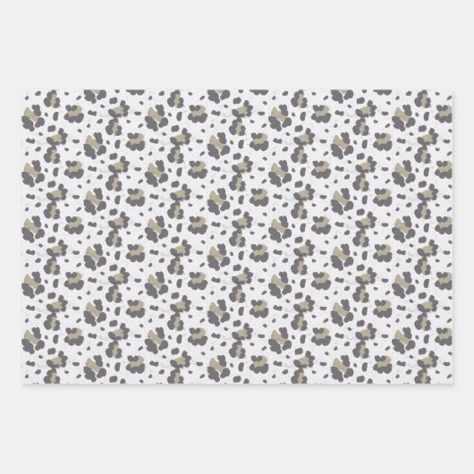 Feuille De Papier Cadeau Léopard des neiges bleu Motif (Devant 2)