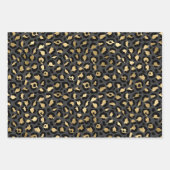 Feuille De Papier Cadeau Léopard d'or et de noir (Devant)