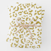 Feuille De Papier Cadeau Leopard d'or, Parties scintillant d'or, Empreinte  (En situation)