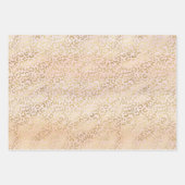 Feuille De Papier Cadeau Leopard d'or rose pâle du lever du soleil (Devant)