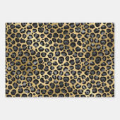 Feuille De Papier Cadeau Léopard doré et noir (Devant 3)