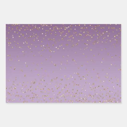 Feuille De Papier Cadeau Léopard doré pourpre (Devant)