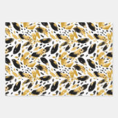 Feuille De Papier Cadeau Léopard jaune blanc (Devant 2)