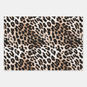 Feuille De Papier Cadeau Léopard noir Brown crémeux (Devant 3)