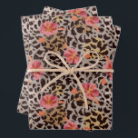 Feuille De Papier Cadeau Léopard Poster de animal Floral<br><div class="desc">Fleurs roses chaudes et taches de léopard noir sur un arrière - plan taupe,  ces feuilles de papier d'emballage sont parfaites pour les fêtes d'anniversaire,  les douches nuptiales,  les baby showers,  les wedding showers ou toute occasion. CORRESPONDRE des articles dans notre magasin.</div>