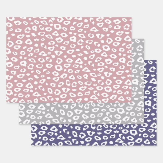 Feuille De Papier Cadeau Léopard Rose Blanc (Lot)