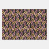 Feuille De Papier Cadeau Leopard rose et Motif de la jungle d'or (Devant 2)