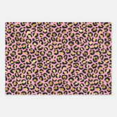 Feuille De Papier Cadeau Leopard rose et or (Devant 3)