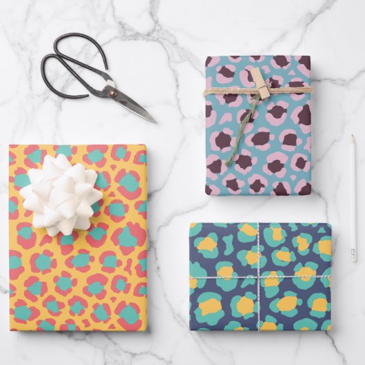 Feuille De Papier Cadeau Leopard Set en couleur tendance 2025 (Recto)
