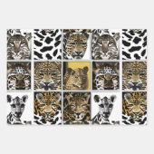 Feuille De Papier Cadeau Leopard, Zebra et Giraffe Imprimer Anniversaire (Devant 3)