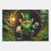Feuille De Papier Cadeau Leprechaun (Devant 2)