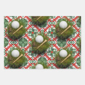 Feuille De Papier Cadeau L'équipement de golf sur le thème de Noël (Devant)