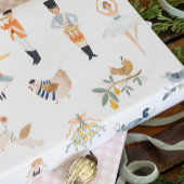 Feuille De Papier Cadeau Les 12 Jours De L'Enveloppement Cadeau De Noël