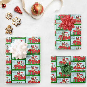 Feuille De Papier Cadeau Les amis des chats de Noël