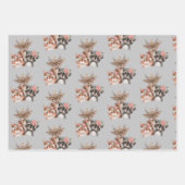 Feuille De Papier Cadeau Les animaux de forêt mignons (Devant 3)