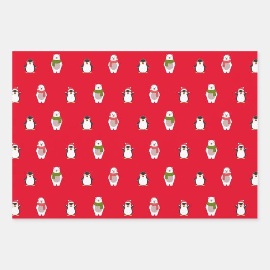 Feuille De Papier Cadeau Les animaux de Noël (Devant 2)