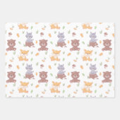 Feuille De Papier Cadeau Les animaux des bois tombent (Devant 3)