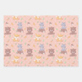 Feuille De Papier Cadeau Les animaux des bois tombent (Devant 3)