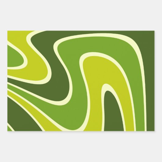 Feuille De Papier Cadeau les années 70 conception de lave Abstraite rétro (Devant 3)