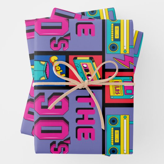 Feuille De Papier Cadeau Les années 90 (En situation)