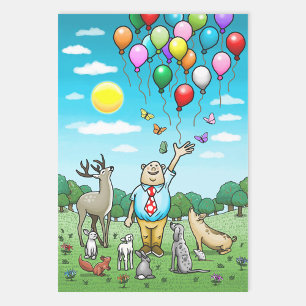 Feuille De Papier Cadeau Les ballons et les anniversaires, le couple parfai