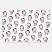 Feuille De Papier Cadeau Les chats d'astronautes dans l'espace avec des ami (Devant)