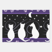 Feuille De Papier Cadeau Les chats et la lune (Devant 3)