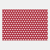 Feuille De Papier Cadeau Les Coeurs de la Saint Valentin sur le rouge (Devant 2)