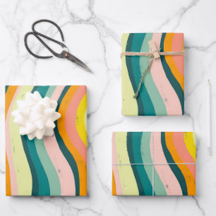Feuille De Papier Cadeau Les courbes colorées de la modernité des courbes