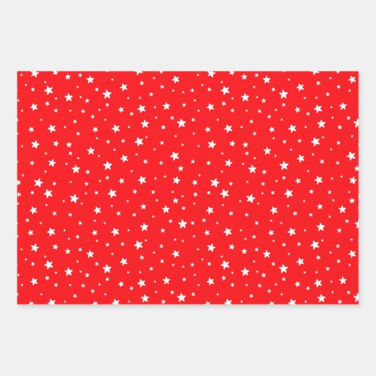 Feuille De Papier Cadeau Les étoiles blanches du bleu rouge bleu vert Noël  (Devant)