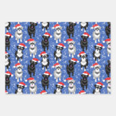 Feuille De Papier Cadeau Les experts de Noël jouent dans la neige (Devant)