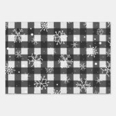 Feuille De Papier Cadeau Les flocons blancs noirs rouges verts de Buffalo (Devant)