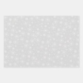 Feuille De Papier Cadeau Les flocons de neige sur Gray Noël (Devant)